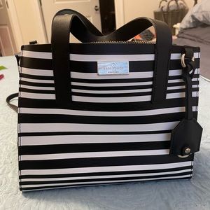Black and white striped Kate spade purse